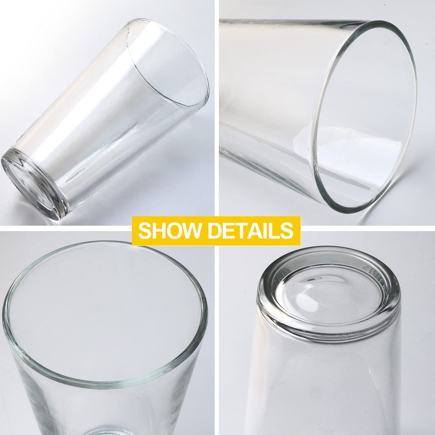 QAPPDA Glass Cups 17 oz, Clear Drinking Tumblers For Home,Highball Glass Drinking Glasses For Beverages,Cocktail Glass,Large Water Cups Drinking Cups Juice Glass Beer Cups 12 Pack KTY1804…