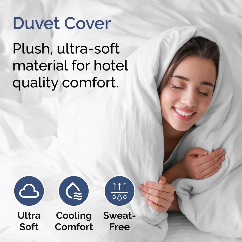 King Pillow Cases Set of 2 | Hotel Quality Duvet Cover - Luxurious, Comfy Bedding - Machine Washable, White