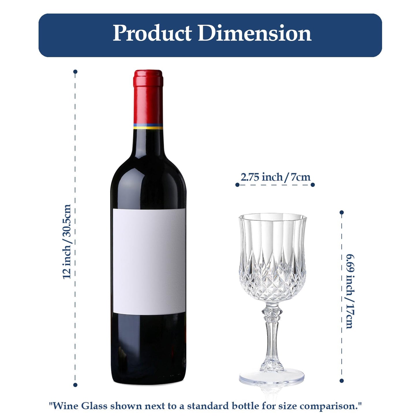 XUWAIDSGN 24 Pcs 7oz Plastic Vintage Wine Glasses Drinking Glasses Unbreakable Wedding Glassware Crystal Water Goblets Reusable Drinkware Vintage Champagne Flutes (24, Clear)
