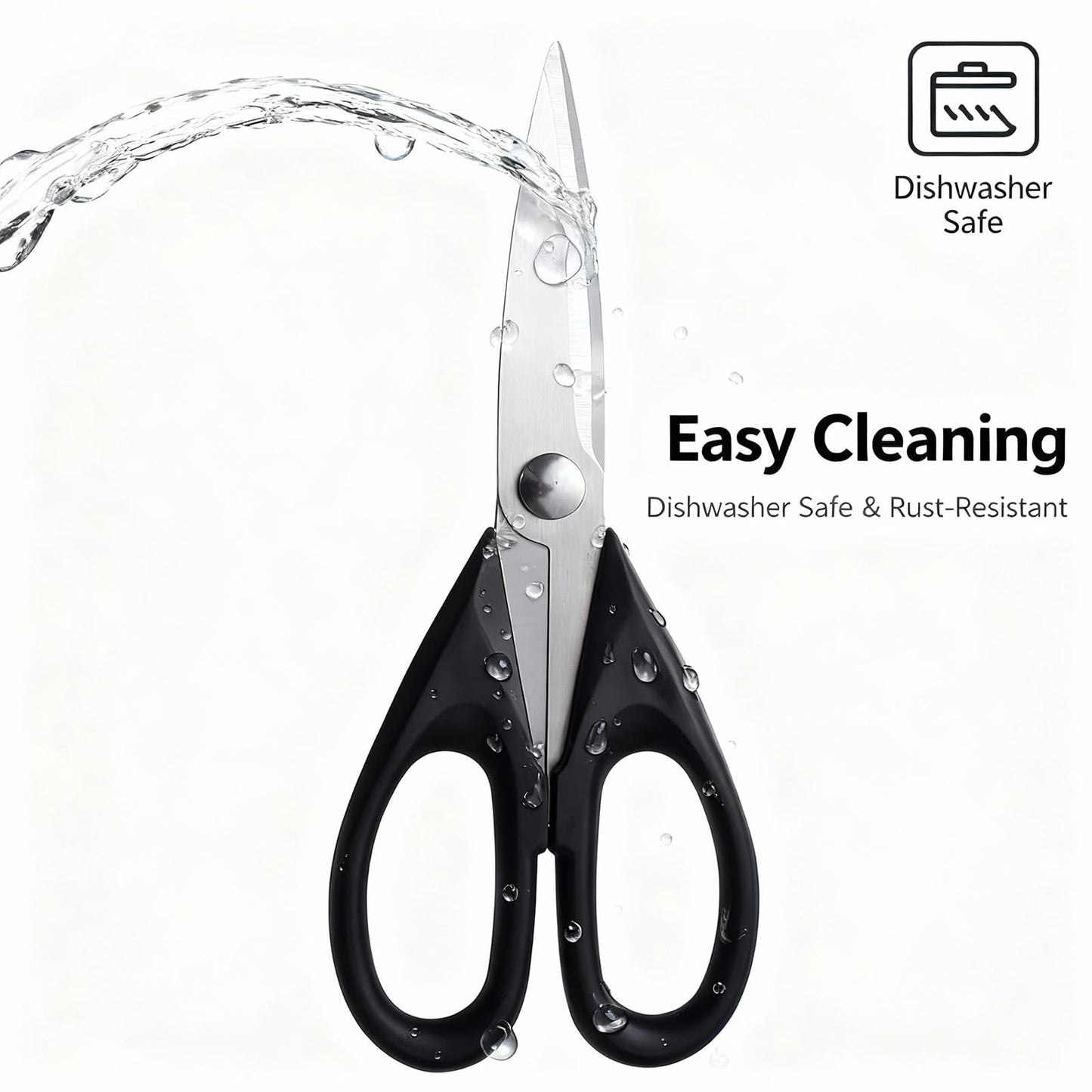 LifeVoltivus Multipurpose Kitchen Shears, 8.7" Professional Heavy-Duty Scissors, Dishwasher Safe, Rust-Resistant Stainless Steel, Ergonomic Soft Grip Handles for Cooking and Home Use