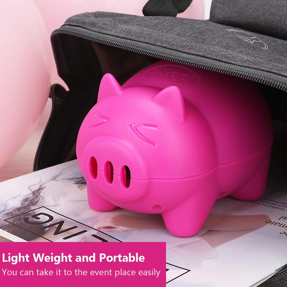 LIKEE Electric Balloon Pump Portable Balloon Inflator Air Blower with Balloon Arch &Garland Tools for Party Decoration (Rose Red Pig)