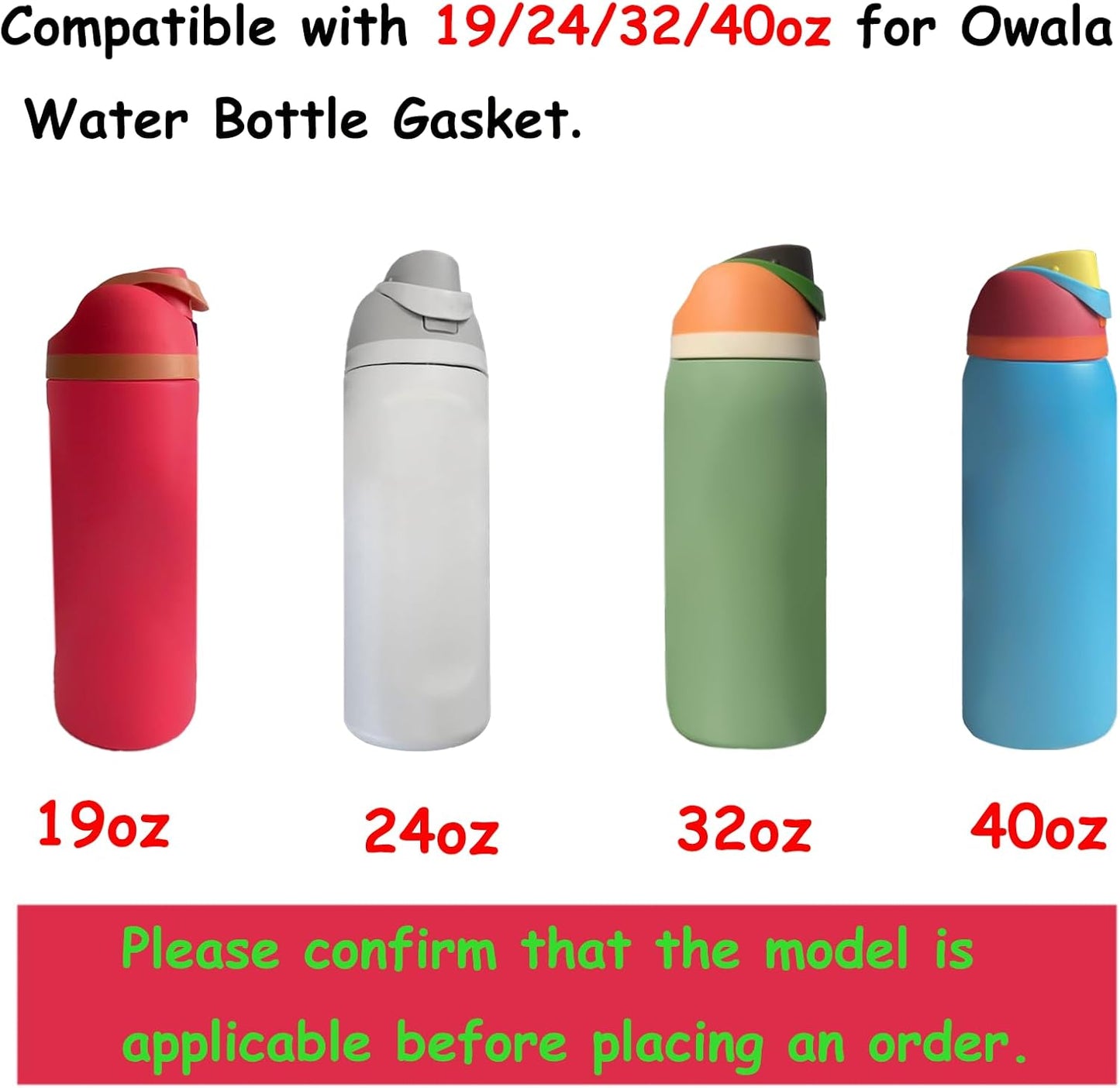 Owala FreeSip | 6-Pack Replacement Water Bottle Gaskets - Durable Silicone Lid Seals