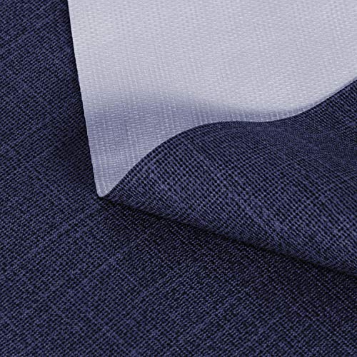 sancua 100% Waterproof Rectangle PVC Tablecloth - 60 x 120 Inch - Oil Proof Spill Proof Vinyl Table Cloth, Wipe Clean Table Cover for Dining Tables, Buffet Parties and Camping, Navy