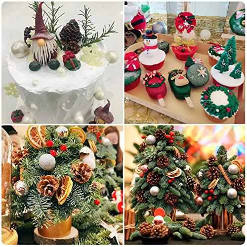 Zixiang Christmas Silicone Molds Christmas Tree Pinecone Bell Reindeer Holly Leaves Molds For Xmas Cake Decorating Cupcake Topper Candy Chocolate Gum Paste Set Of 7