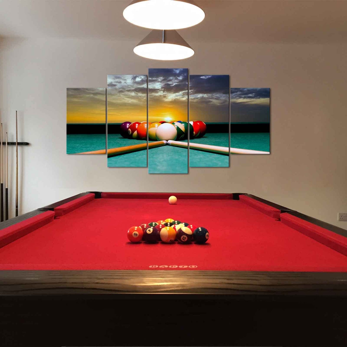 iLOOKLiKE Game Canvas Wall Art Pool Table Room Decor Billiard Balls Pictures Wall Decor Leisure Sport Painting Prints for Modern Game Room Club Bar Decoration12x20inchx2+12x28inchx2+12x32inchx1