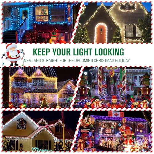 Mudder 200Pcs White Christmas Light Clips for C7/C9 – Includes Black Variant 200
