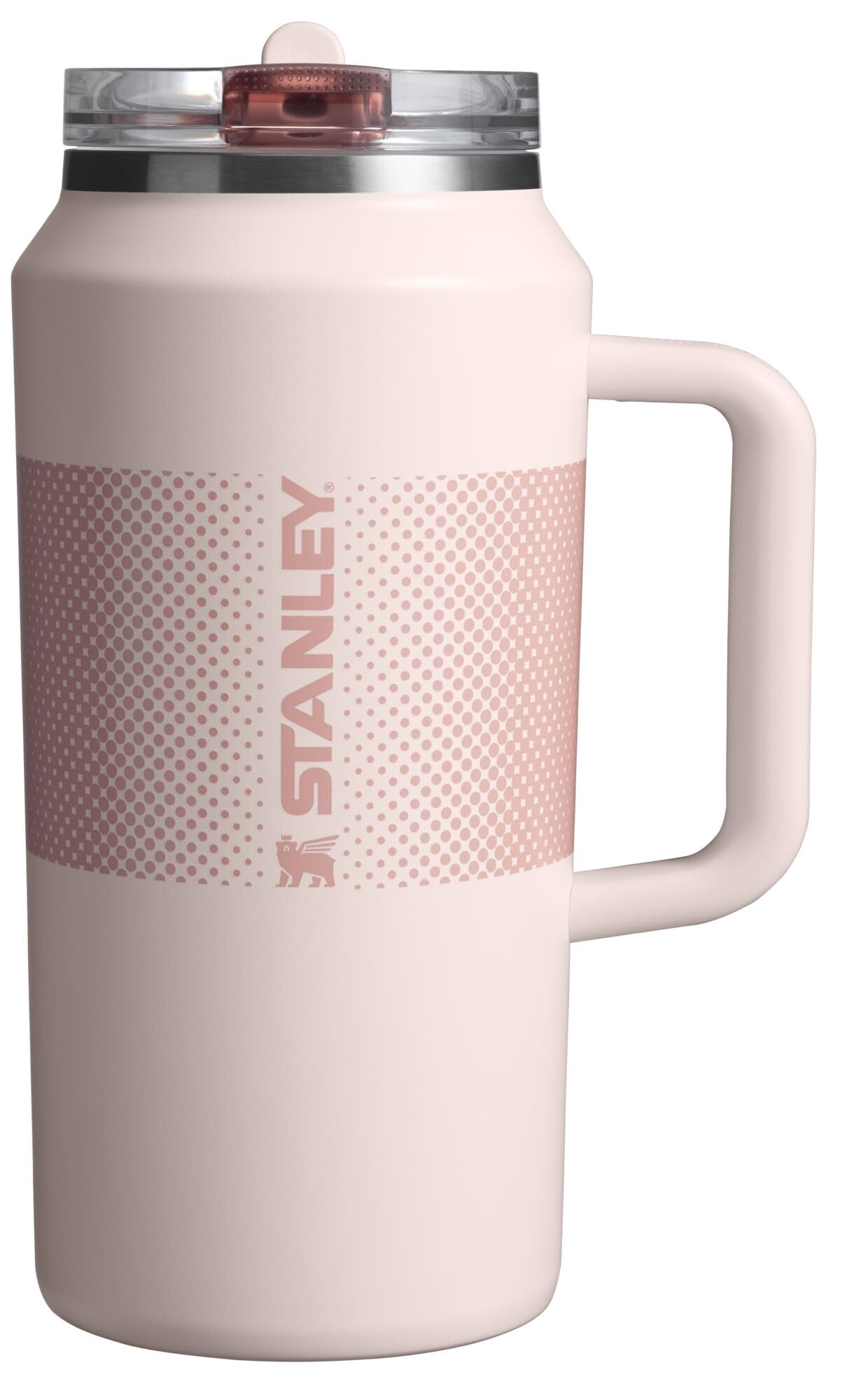 Stanley Quencher ProTour Flip Straw Tumbler with Leakproof Lid 64 oz | Built-In Straw and Handle | Large Capacity for Travel & Sports | Insulated Stainless Steel Cup | BPA-Free | Rose Quartz Fade