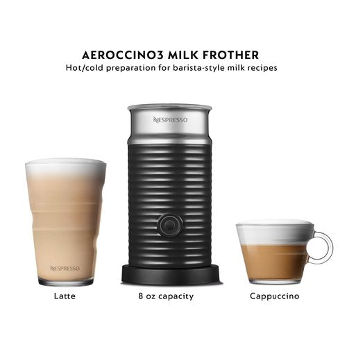 De'Longhi Nespresso Vertuo Plus Coffee and Espresso Maker by De'Longhi, Grey with Aeroccino Milk Frother