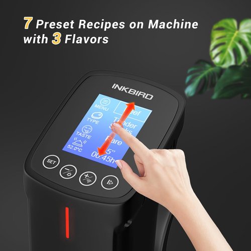 INKBIRD Sous Vide Cooker ISV-100W - 1000W Immersion Circulator with 14 Preset Recipes & Fast Heating Timer
