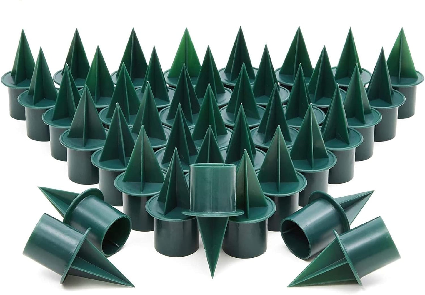 Juvale Green Plastic Candle Holders - 40-Pack, 1-Inch Diameter - Durable Picks for Floral Arrangements