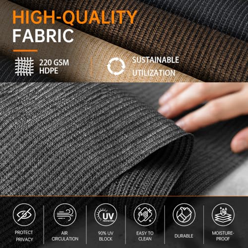 Solace Shade 8' x 8' Grey Outdoor Cordless Roller Shade Sunblock Privacy Screen