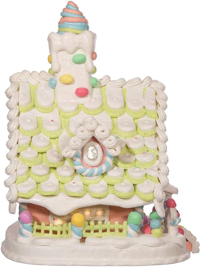 Kurt S. Adler 12.5-Inch Light-Up Pastel Gingerbread House - Battery-Operated Holiday Decor