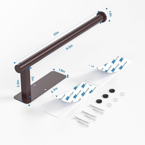 ASTOFLI Paper Towel Holder - No Drill Under Cabinet Design | Self-Adhesive, 304 Stainless Steel, Oil Rubbed Bronze