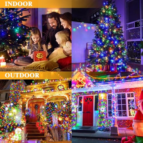 Marchpower Multicolor Battery Operated Christmas String Lights 132ft 300 LEDs 8 Modes Waterproof Outdoor Indoor