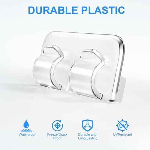 Hetyue Outdoor Light Clips - Clear Heavy-Duty Hooks for String Lights | 20-Pack, Waterproof & UV-Resistant