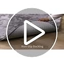 Tie-Dyed Light Grey Shag Area Rug 6x9 - Soft Fluffy Carpet for Living Room & Bedroom