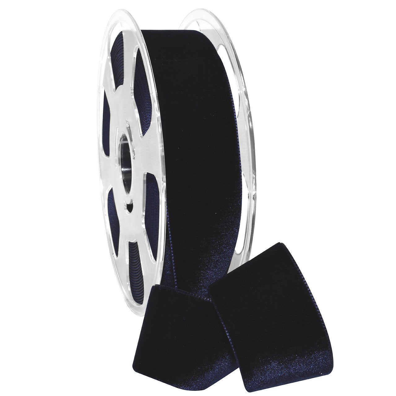 Navy Nylvalour Velvet Ribbon - 5/8 Inch x 11 Yards - Morex Crafting Supplies