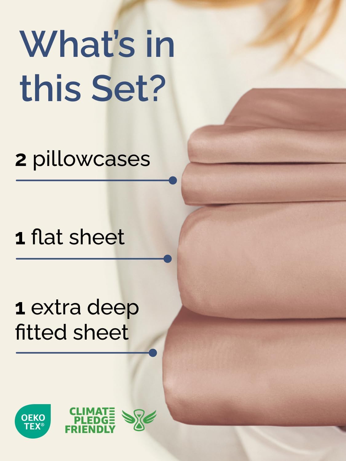 Skiennix Extra Deep Twin Sheet Set - 4-Piece Breathable Cooling Bedding - Soft, Wrinkle-Free Mauve