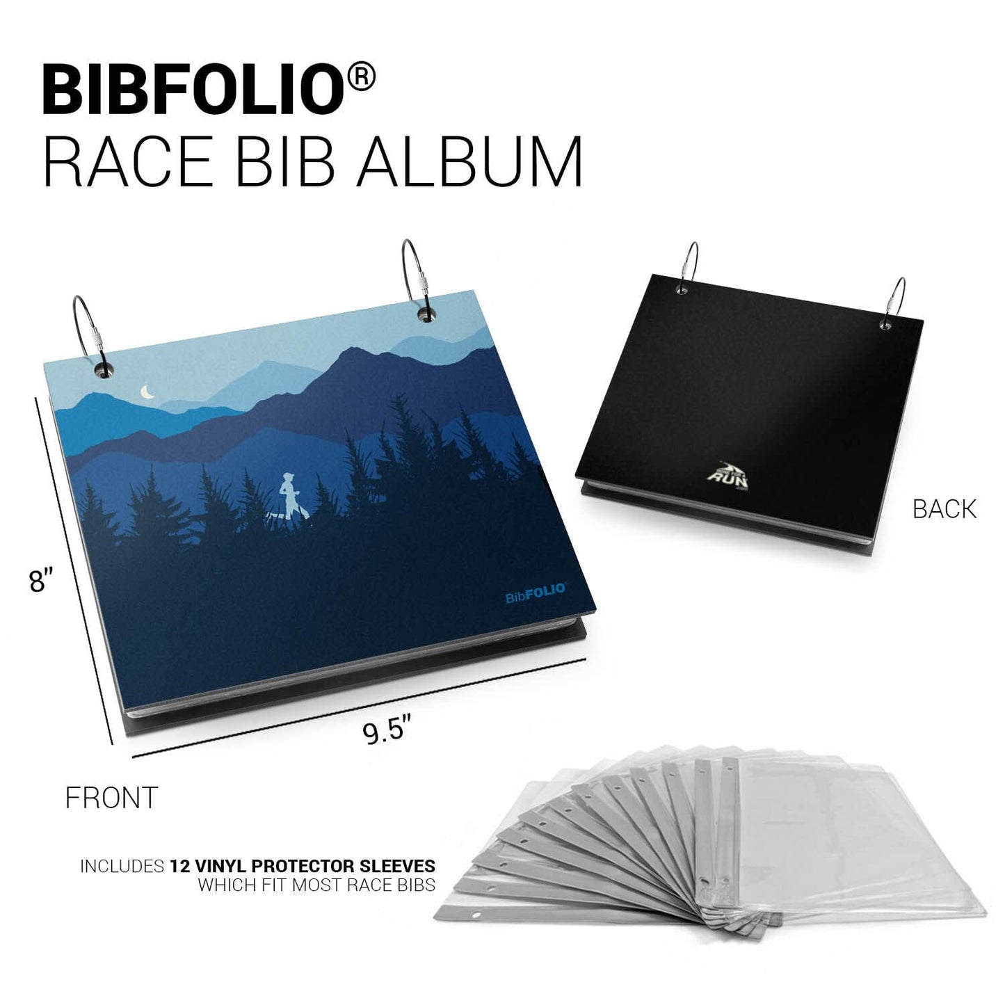 Gone For a Run BibFOLIO Race Bib Album - Race Bib Holder for Runners - Run Your Terrain