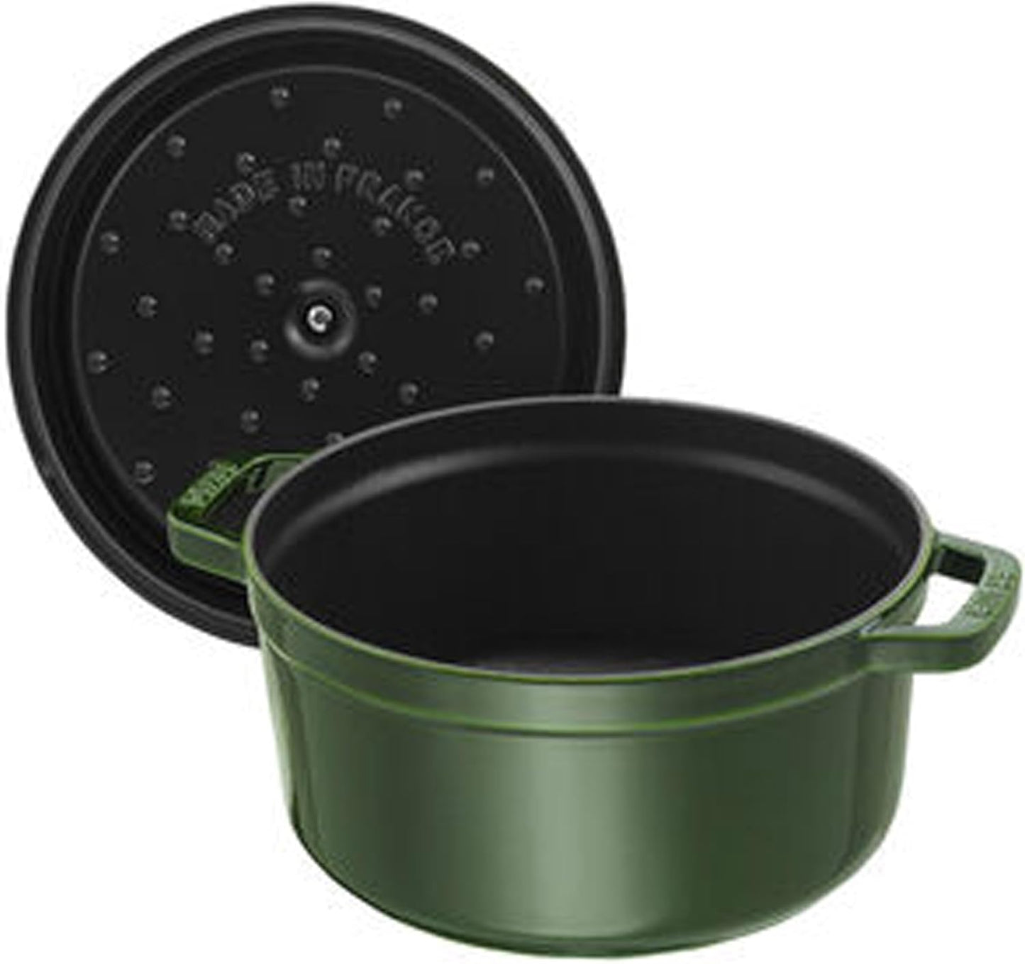 Staub 5.5 Quart Round Cocotte - Elegant Basil Color for Perfect Cooking