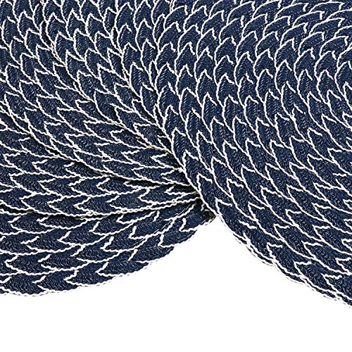 SHACOS Round Placemats Set of 8 Washable 15 inch Round Table Mats Braided Non Slip Fabric Place Mats for Dining Table Indoor Outdoor (Mixed Color Pea Green, 8)