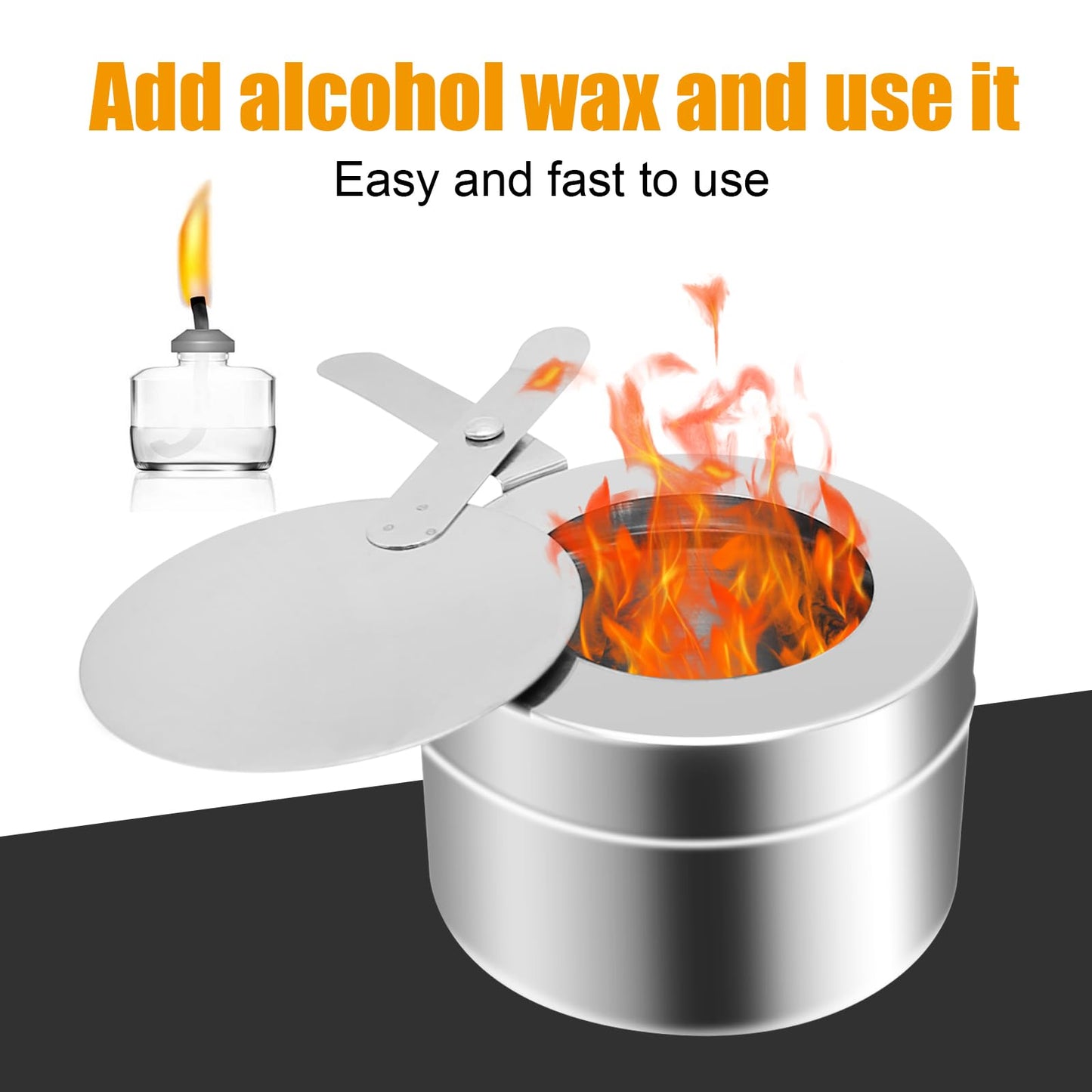Stainless Steel Fuel Holder, Chafing Wick Fuel Holder with Cover, Buffet Warmer Warming Trays Perfect for Buffets Catering Events Party Supplies (4)