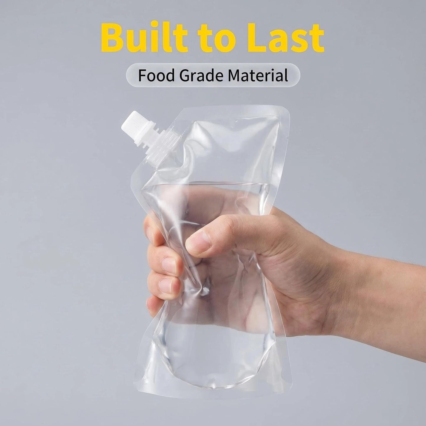 16-Pack Reusable Plastic Flasks - Clear Leak-Proof Bags for Travel, Sports, Concerts & Events (8oz/16oz/32oz) - Ideal for Running, Hiking & Outdoor Activities