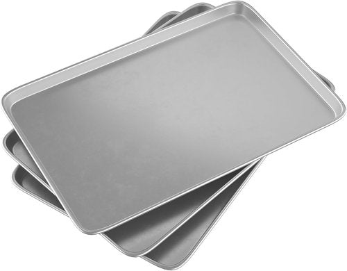 CROSSON Cookie Sheet Pans Set of 3 - Commercial Grade Aluminum Baking Trays | 16x24 Inch for Oven & Freezer