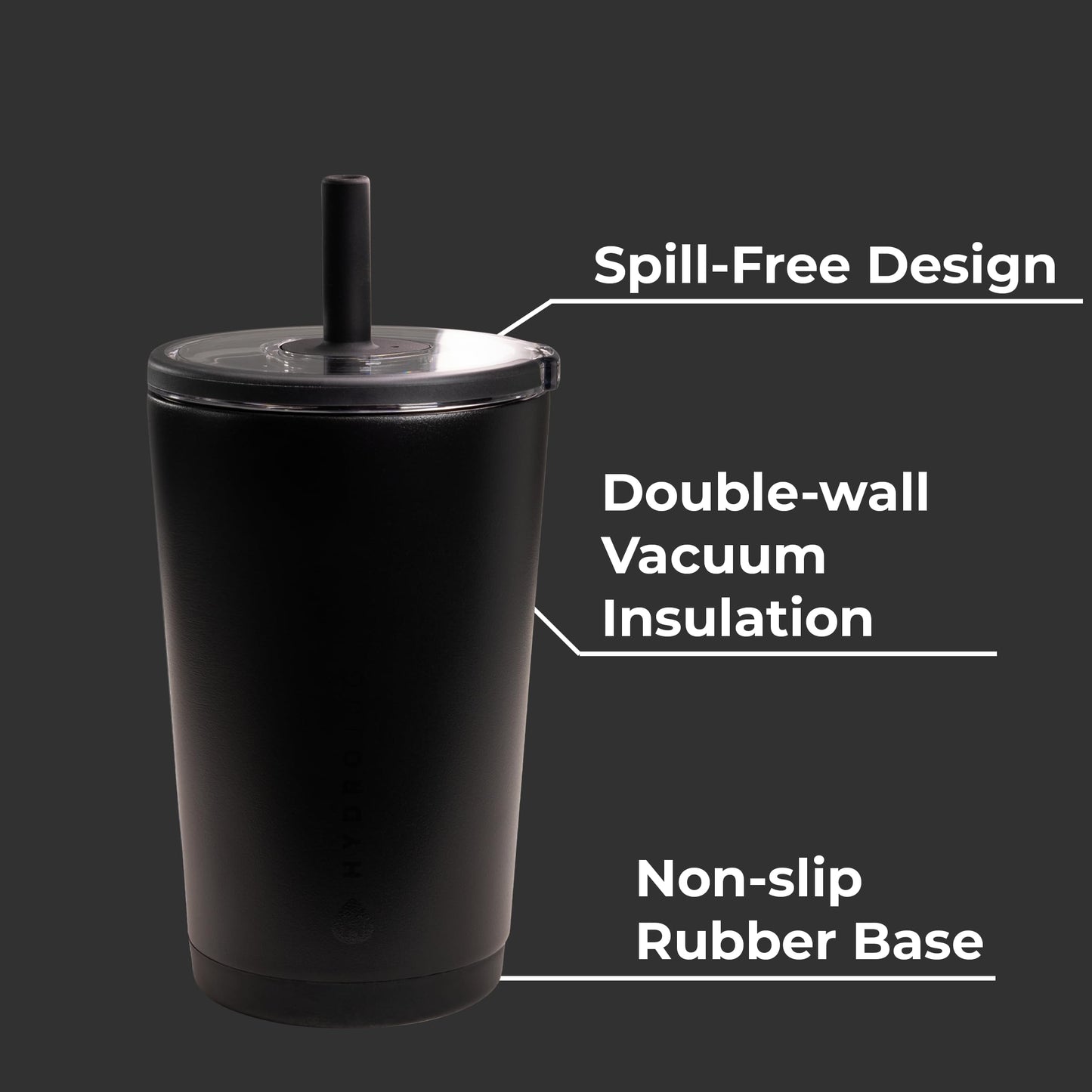 HydroJug Everyday Tumbler 14 oz – Ceramic-Lined Insulated Tumbler with Straw and Soft-Touch Lid, Cup Holder Friendly, Double-Wall Vacuum Insulation, Reusable Travel Cup – Courtyard