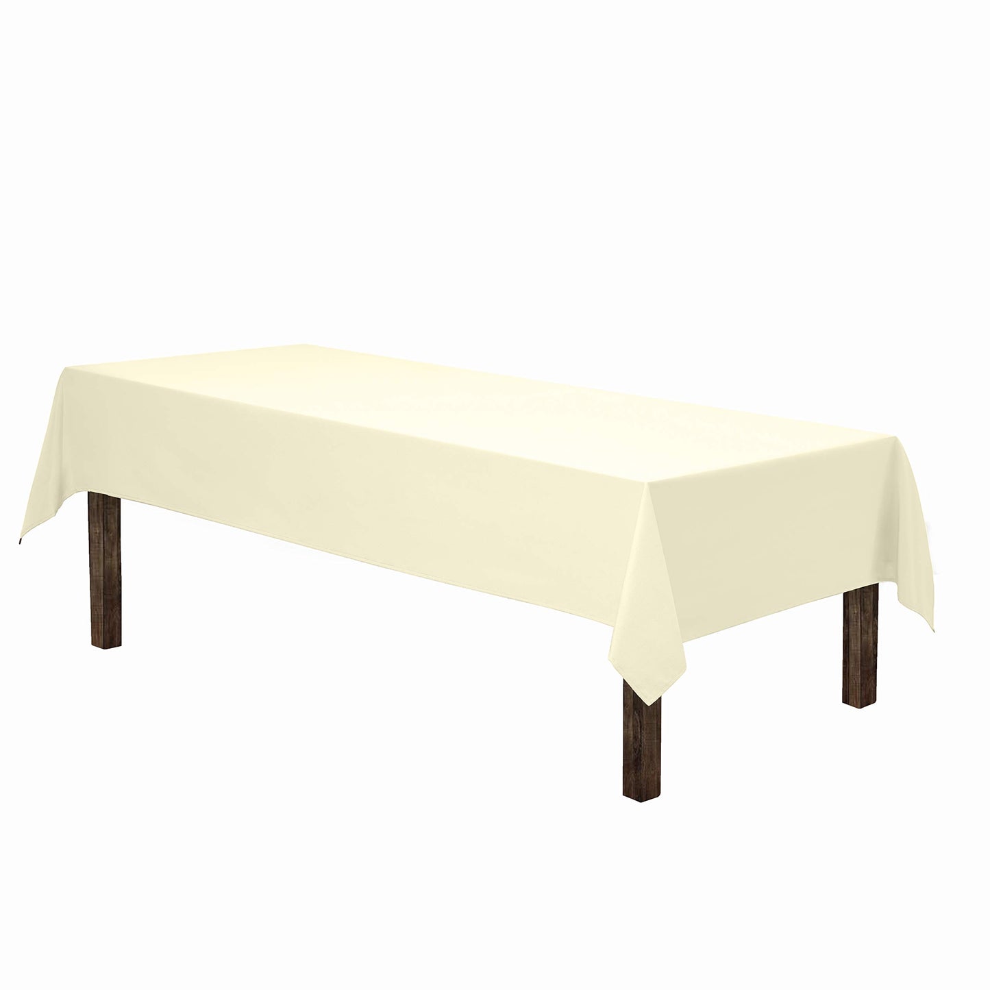 Gee Di Moda Rectangle Tablecloth - 60 x 126 Inch Ivory Table Cloth for 8 Foot Rectangle Tables - Heavy Duty Washable Fabric - for Holiday Party, Dinner, Weddings, Baby Shower & Events