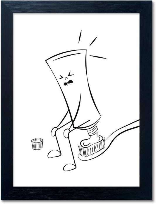 Regine Switzerland Black and White Bathroom Wall Art - Funny Toilet Decor Canvas Print | Minimalist Humor Design