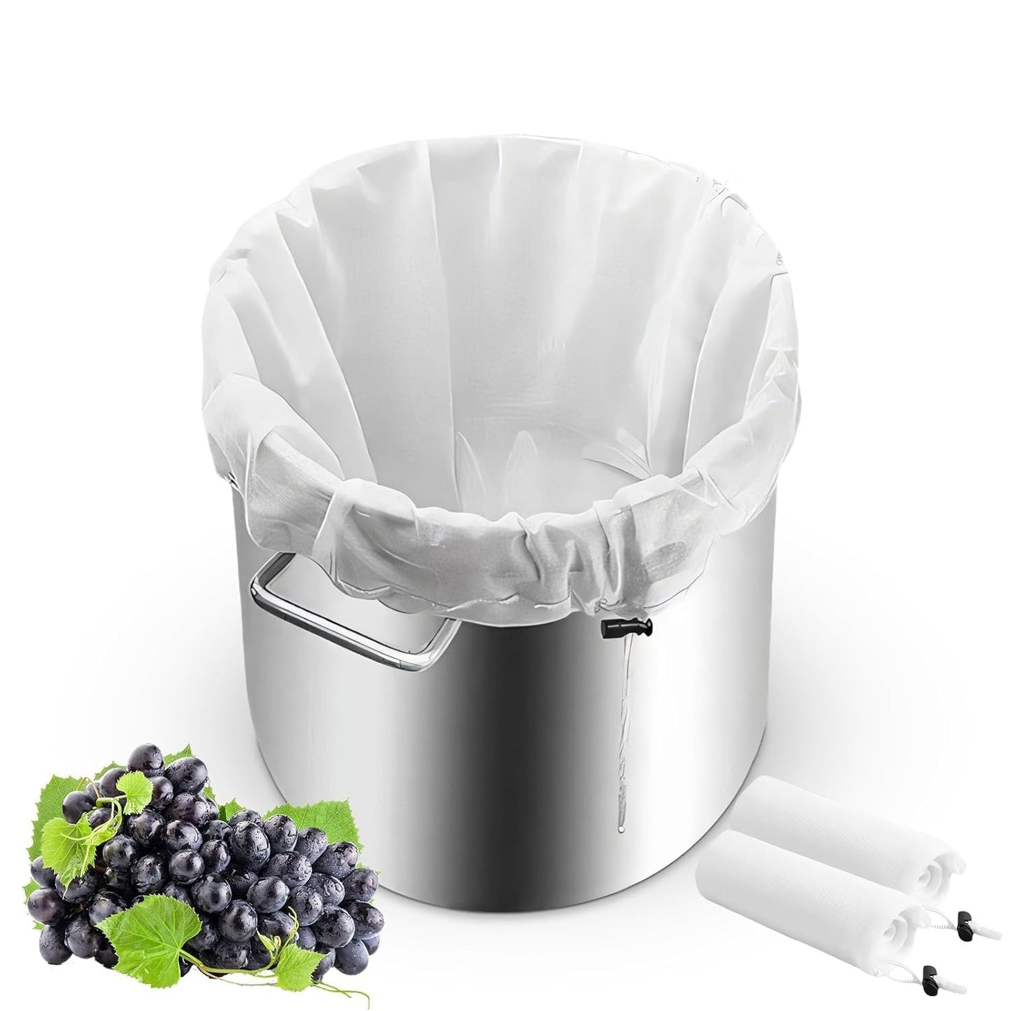 Brew Bags, 2 Pack Extra Large Reusable Straining Bag, 26"x22"Strainer Bag with Adjustable Drawstring for Brewing Grains Fruit Wine Beer Making Brew in a Bag Supplies