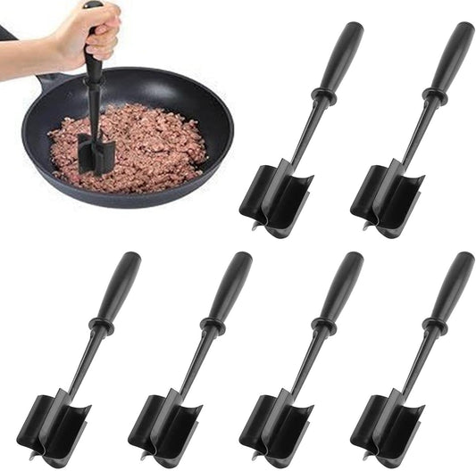 Skiennix Meat Chopper - 6Pcs Heat Resistant Hamburger Grinder & Non-Stick Mix Tool | Ideal for Ground Beef & Potatoes