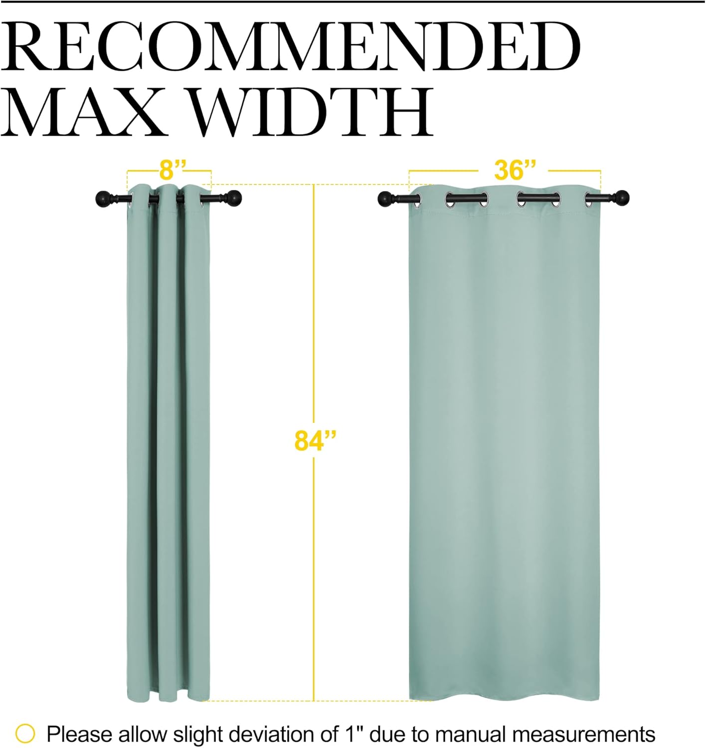 NICETOWN Thermal Insulated Blackout Curtains - Solid Grommet Drapes for Living Room | Aqua, 42x84 Inches
