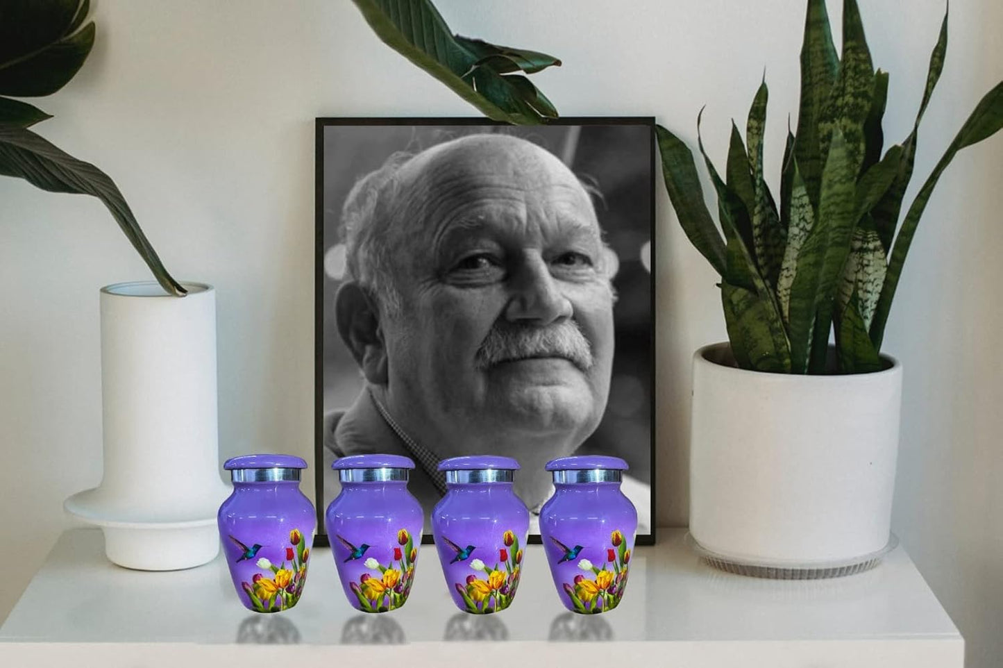 BOLD & DIVINE Adult Purple Hummingbird Cremation Urn | Human Ashes Adult Memorial urn, Burial, Funeral Cremation Urns | 200 Cubic Inches (Large Adult)