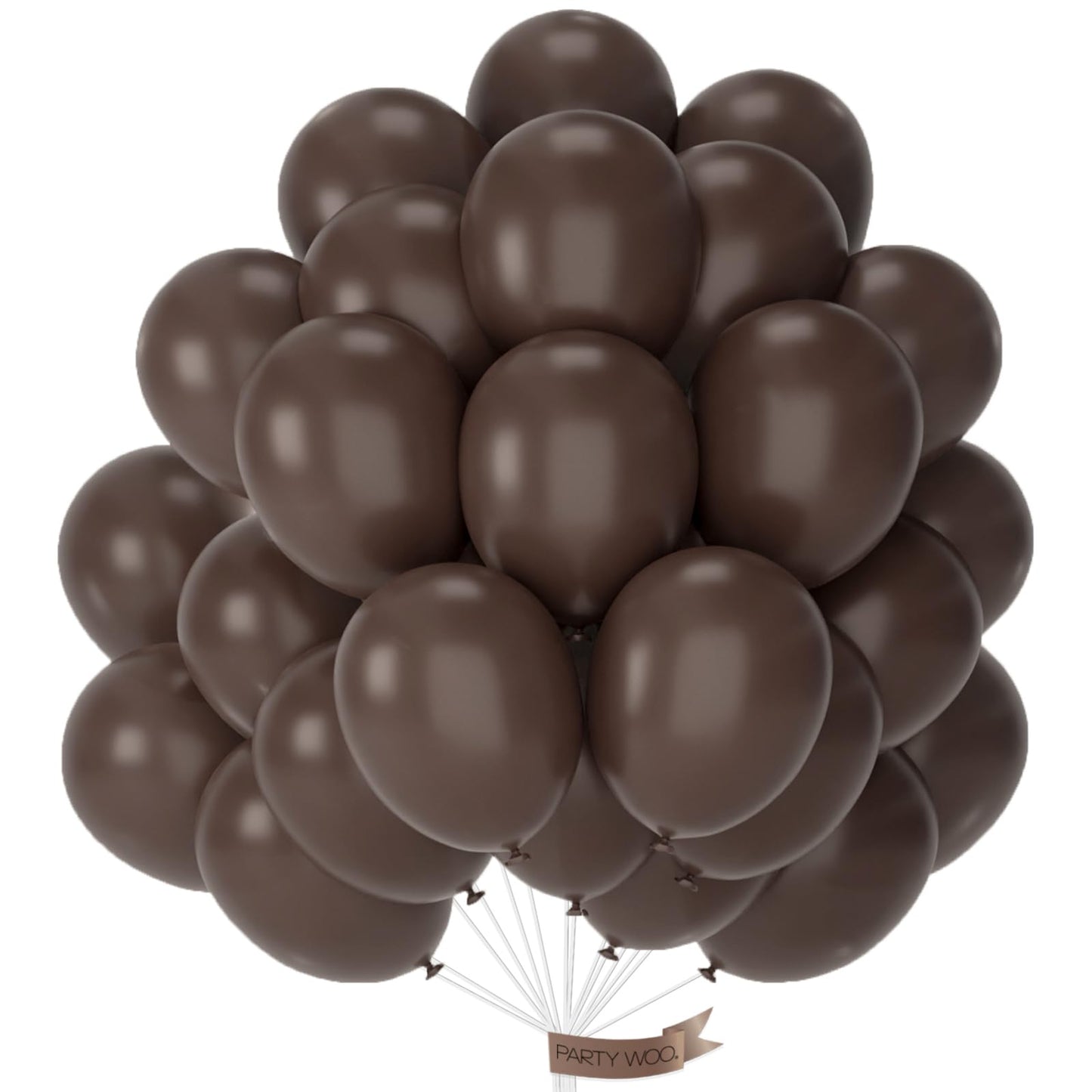 PartyWoo Dark Brown Balloons 100pcs 12 Inch Boho Coffee Neutral Fall Latex Helium Balloons for Graduation Baby Shower Anniversary Thanksgiving Birthday Autumn Theme Party Decorations Brown-F20