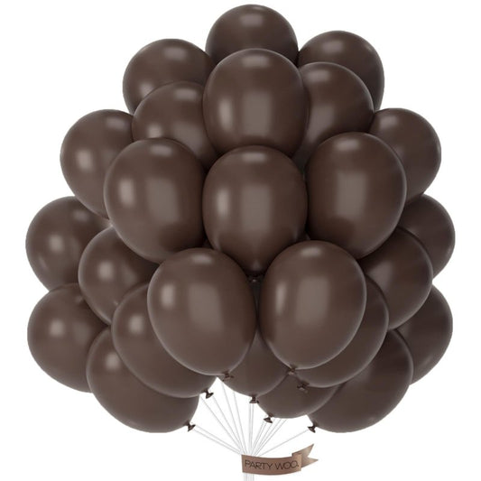 PartyWoo Dark Brown Balloons 50pcs 12 Inch Boho Coffee Neutral Fall Latex Helium Balloons for Bachelorette Baby Shower Anniversary Thanksgiving Birthday Autumn Theme Party Decorations Brown-F20
