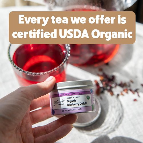 Heavenly Tea Leaves Organic Herbal Loose Leaf Tea Sampler Gift Set (Approx. 90 Cups) - 9 Flavor Variety Pack, Naturally Caffeine Free Tisanes, Assorted Herbal Teas, Hot or Iced