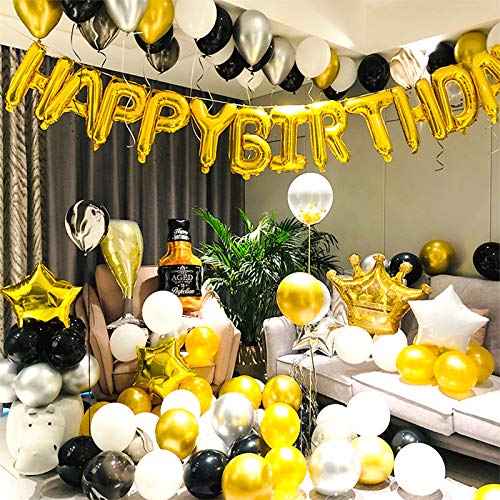 MYUBWTF 6 Pieces 23 inch Large Gold Crown Balloons, Giant Foil Cap Balloon, Aluminum Foil Helium Balloons for Birthday Wedding Party Decorations Anniversary Party Halloween Christmas (23-inch)