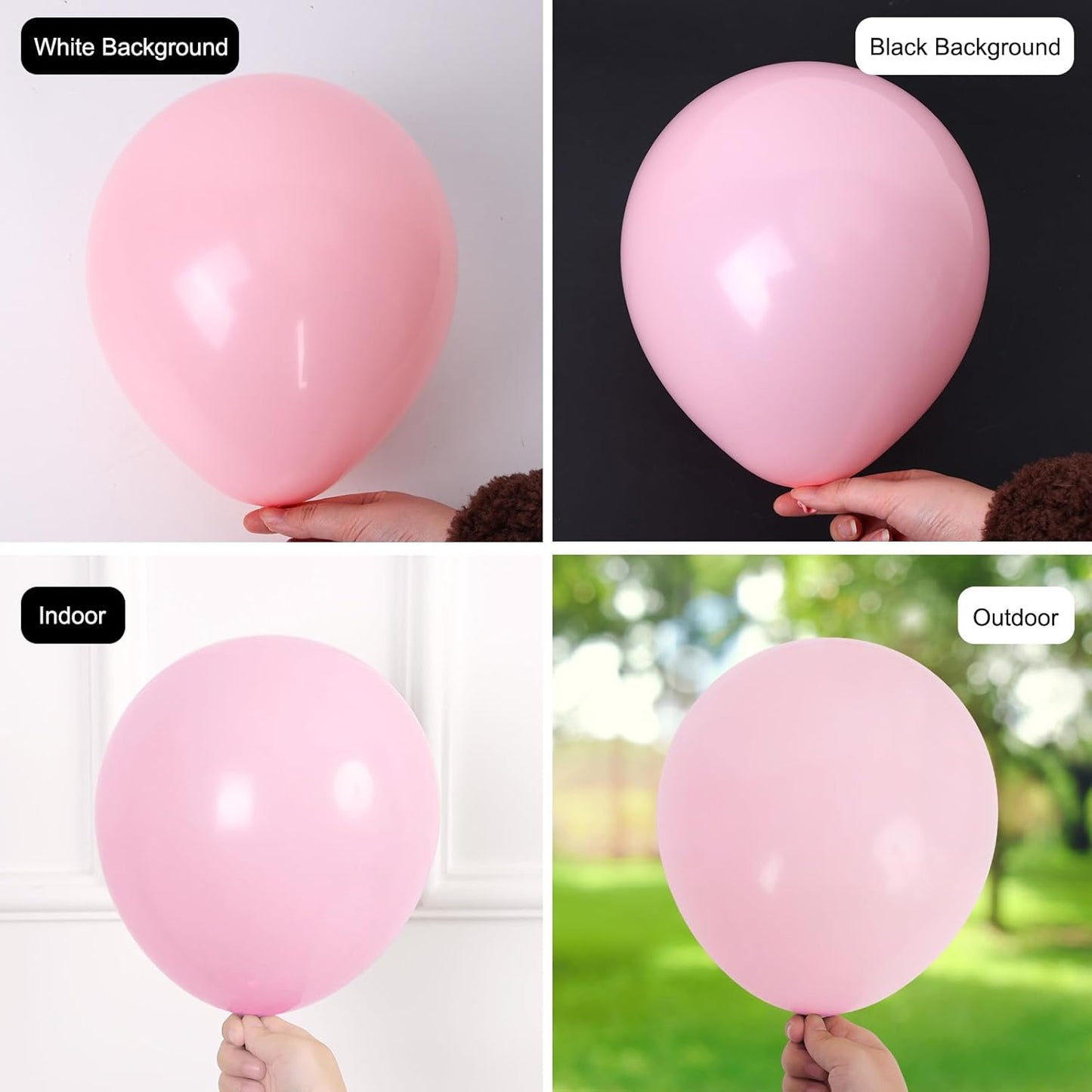 RUBFAC Balloon Garland Kit - 129pcs Latex Balloons in Baby Pink & Hot Pink | 5-18 Inch Sizes for Parties