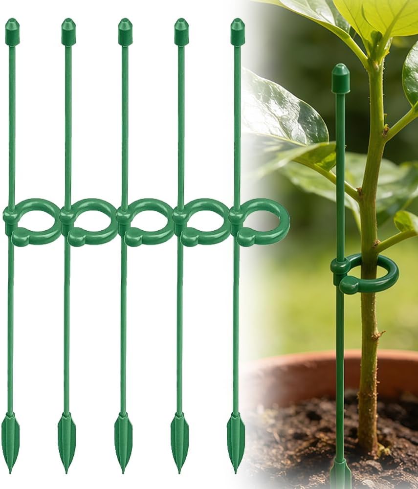 Skiennix Plant Stakes - Adjustable Clips for Indoor/Outdoor Plants | 10.62 Inches, Prevents Collapse