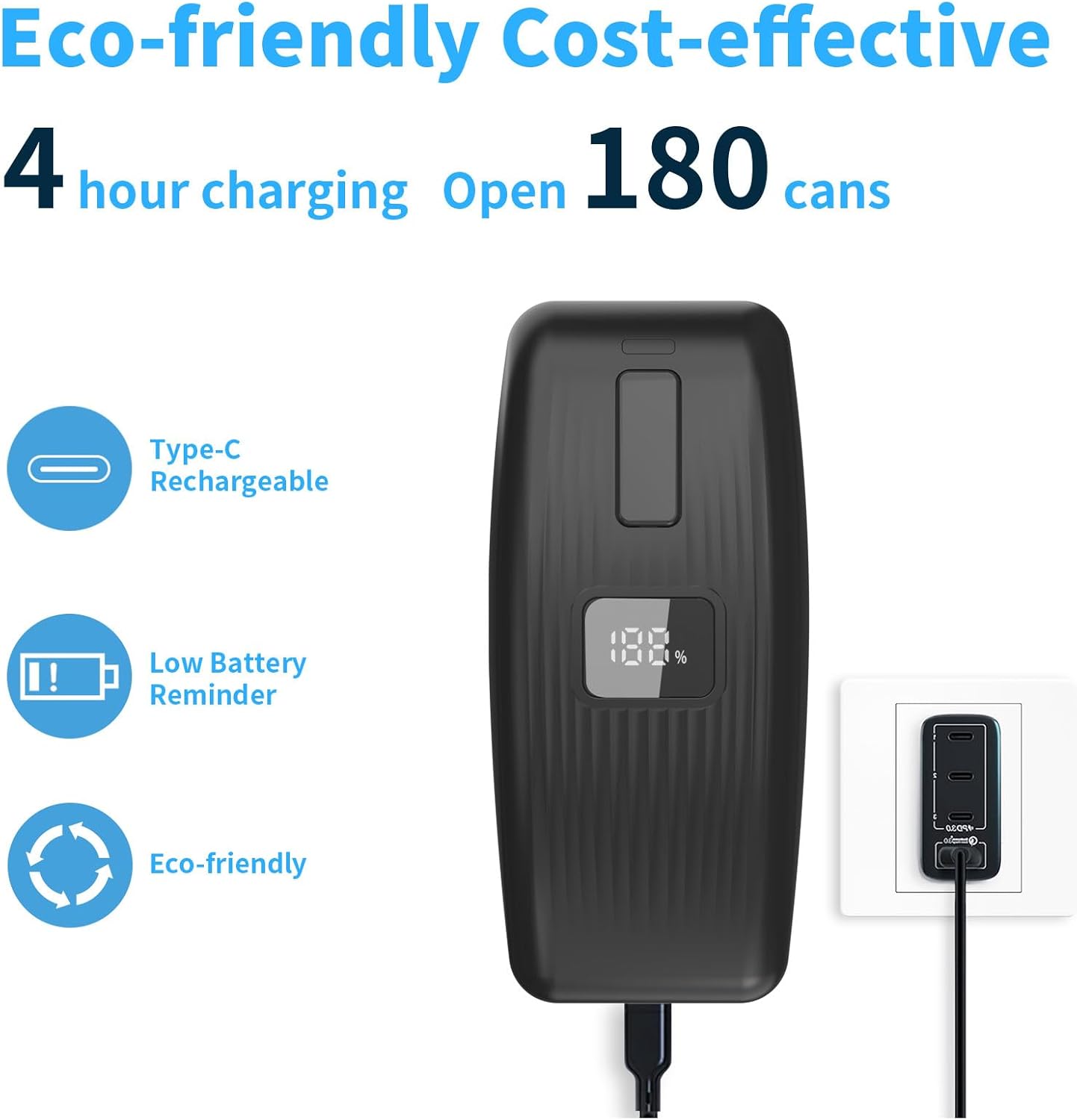 Skiennix Electric Can Opener - USB Rechargeable, One-Touch Automatic Design for Seniors & Arthritis | Compact & Hands-Free