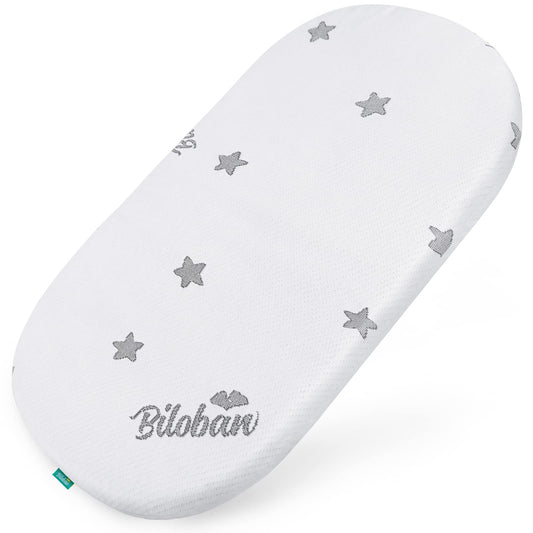 Bassinet Mattress Pad (13"x 30"x 0.8"), Compatible with SNOO Smart Sleeper Baby Bassinet, Waterproof Breathable Soft Bassinet Mattress Pad, Baby Foam with Removable Zippered Cover White