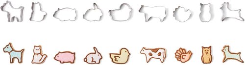 Fox Run Mini Animal Cookie Cutters - Metallic, Perfect for Fun Baking | 0.75 x 1.5 x 1 Inches