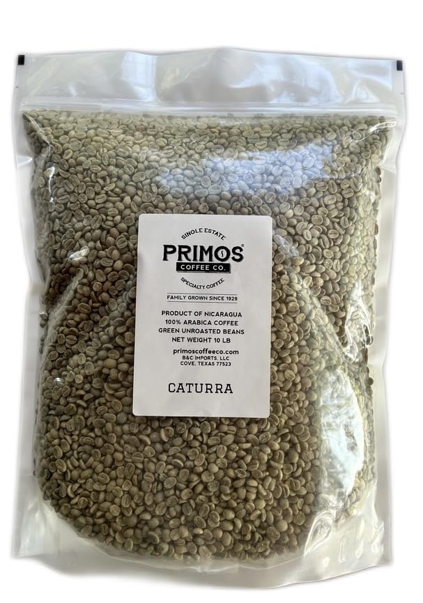 Primos Coffee Co. Caturra Green Arabica Coffee Beans 10 Lb | Small Batch, Shade-Grown, Nicaraguan