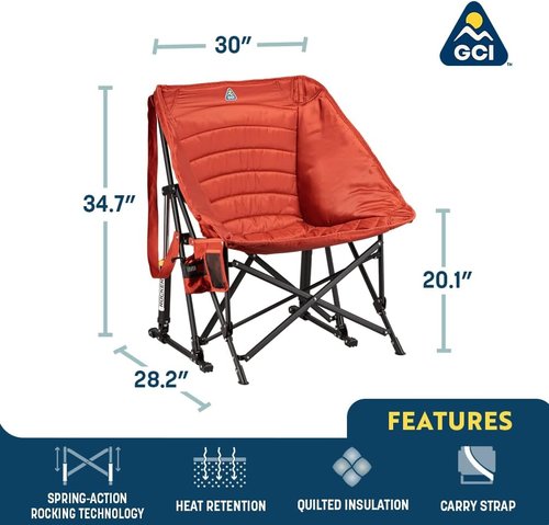 GCI Outdoor Puff Rocker - Comfortable Amethyst Folding Chair for Relaxation