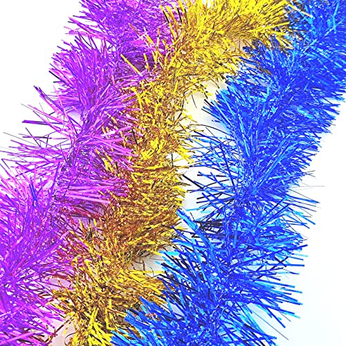 YOOGCORETT 36 FT Rose Red Christmas Tinsel Garland Streamers for Holiday & Wedding Decor