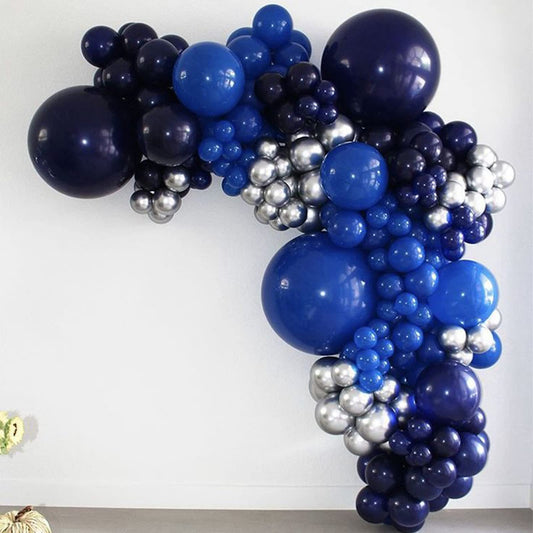 Voircoloria 130pcs Navy Blue Balloons Different Sizes 18" 12" 10" 5" Dark Blue Balloons for Birthday Graduation Baby Shower Anniversary New Year Party Holiday Decorations