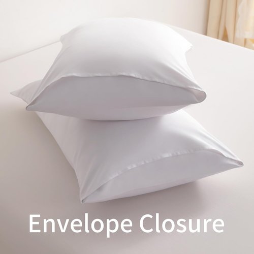 BEDSUM Microfiber Pillowcases Set of 2 - Soft, Wrinkle-Resistant, Easy Care | 20x26 Inches, White