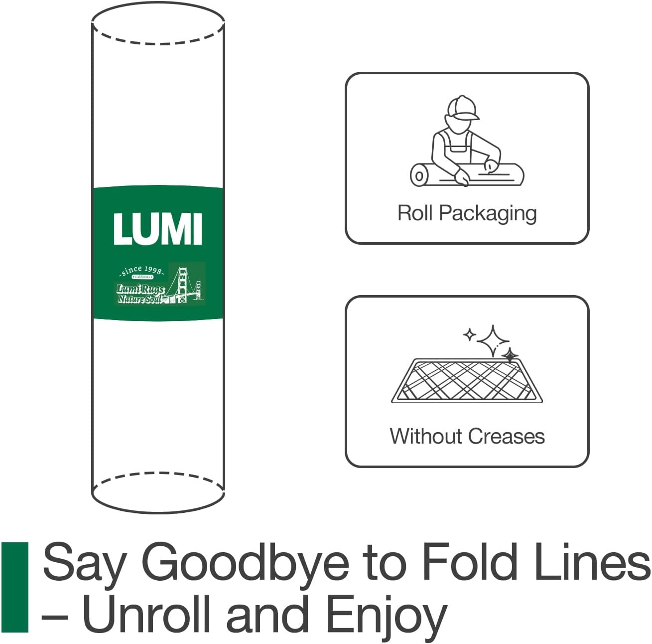 LUMI Ultra Thin Indoor Door Mat - 24"x36" Low Profile Non-Slip Rubber Backing | Easy-Clean Khaki Welcome Mat